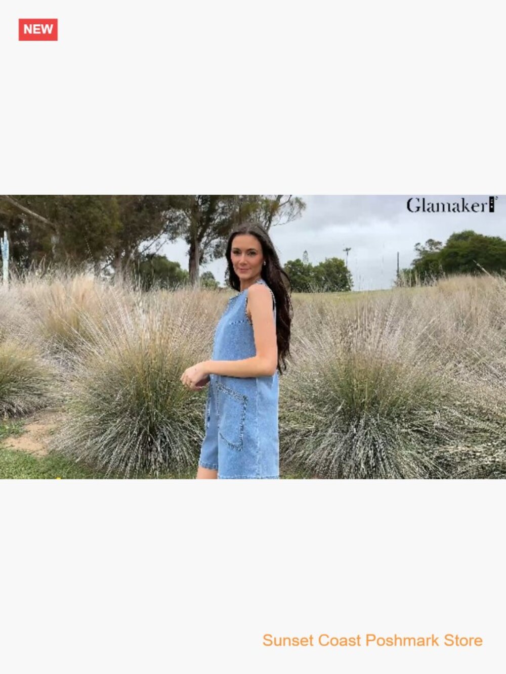 Womens Summer Denim Romper Casual Sleeveless Jumpsuit Overall Shorts with - Picture 7 of 7